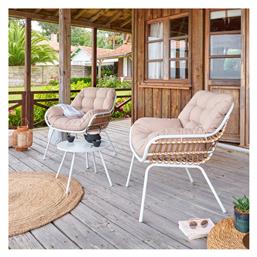 Σετ Σαλονιού με Μαξιλάρια 3τμχ Λευκό 186620A - Spitishop