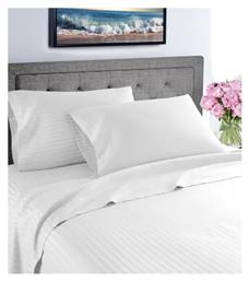Σετ Σεντόνια Satin Stripe Tc300 100% Cotton 175x280 Κομβος - Le Blanc