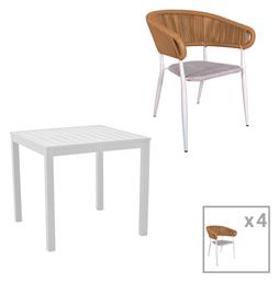 Σετ Τραπεζαρίας 5τμχ Λευκή 200-000797 - Pakketo