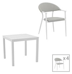 Σετ Τραπεζαρίας 5τμχ Λευκή 200-000804 - Pakketo