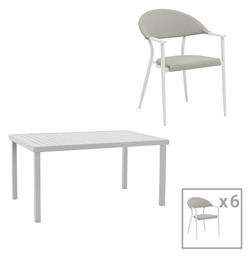 Σετ Τραπεζαρίας 7τμχ Λευκή 200-000876 - Pakketo