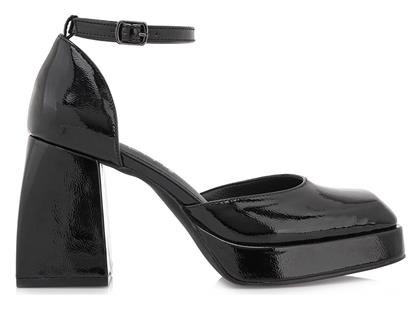 Γόβες από Λουστρίνι με Ψηλό Τακούνι Μαύρες Seven