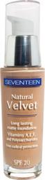 Seventeen Natural Velvet Longlasting Matte Foundation SPF20 03 Light Beige 30ml από το Galerie De Beaute