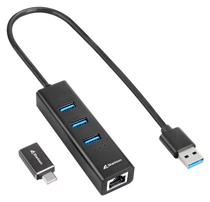 USB 3.2 Hub 4 Θυρών με σύνδεση USB-A / USB-C / Ethernet Sharkoon