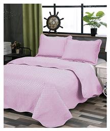 Dot Σετ Κουβερλί Υπέρδιπλο Microfiber Pink 220x240cm Silk Fashion