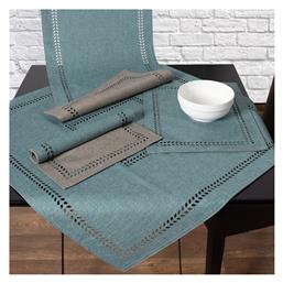 Τραπεζομάντηλο Αλέκιαστο Bg18 Petrol/Grey 85x85εκ. Silk Fashion
