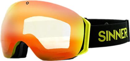 Sinner Avon Μάσκα Σκι & Snowboard Ενηλίκων με Φακό σε Πορτοκαλί Χρώμα