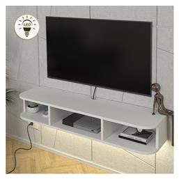 Σύνθετο Σαλονιού Bask Λευκό με Φωτισμό Μ120xΒ29.6εκ. Megapap