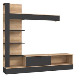 Σύνθετο Σαλονιού Dranko Μαύρο-oak Μ205xΒ41.5xΥ192εκ. Pakketo