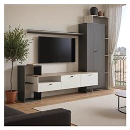 Σύνθετο Σαλονιού Ferefia Sonoma, Λευκή, Γκρι Μ240xΒ45.5xΥ189.5εκ. Pakketo