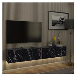 Σύνθετο Σαλονιού Figure Μαύρο με Φωτισμό Μ181.8xΒ31.7xΥ30εκ. Megapap