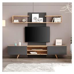 Σύνθετο Σαλονιού Giacomo Sapphire Oak - Ανθρακί Μ180xΒ40xΥ45εκ. Megapap