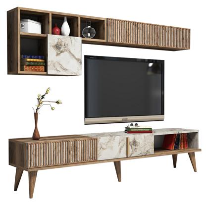 Σύνθετο Σαλονιού Καρυδί / Λευκό Μ180xΒ35xΥ40εκ. HomeMarkt