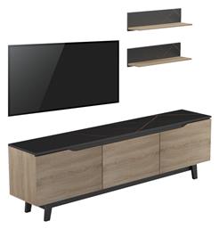 Σύνθετο Σαλονιού Kasia Μαύρο Μαρμάρου-sonoma Μ180xΒ35xΥ48.5εκ. Pakketo