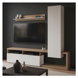 Σύνθετο Σαλονιού Leganto Sonoma, Λευκή Μ220.5xΒ35xΥ197.5εκ. Pakketo