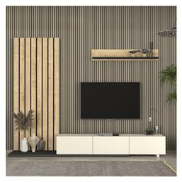 Σύνθετο Σαλονιού Nagini Ivory - Sapphire Oak - Ανθρακί Μ260xΒ39.4xΥ203.6εκ. Megapap