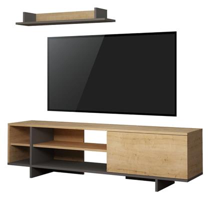 Σύνθετο Σαλονιού Saloon Ανθρακί-oak Μ160xΒ35.5xΥ44εκ. Pakketo