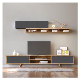 Σύνθετο Σαλονιού Serine Sapphire Oak - Ανθρακί Μ170xΒ37xΥ45εκ. Megapap