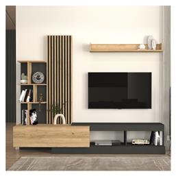 Σύνθετο Σαλονιού Vermont Ανθρακί - Sepet Oak Μ240xΒ40xΥ192εκ. Megapap