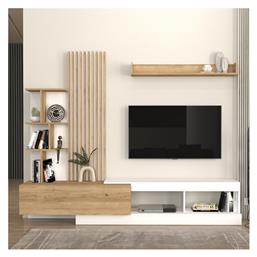 Σύνθετο Σαλονιού Vermont Λευκό - Sepet Oak Μ240xΒ40xΥ192εκ. Megapap