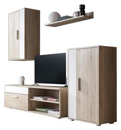 Σύνθετο Σαλονιού Zafira Sonoma / Λευκό με Φωτισμό Μ200xΒ35xΥ190εκ. Pakketo