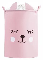 Παιδικό Καλάθι Απλύτων Πτυσσόμενο από Ύφασμα Ροζ 35x35x45cm Sipo