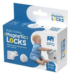 Προστατευτικά για Ντουλάπια & Συρτάρια με Μαγνήτη από Πλαστικό σε Λευκό Χρώμα 4εκ. 4τμχ Sipo