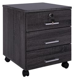 Συρταριέρα Γραφείου Ξύλινη Hayden με Ροδάκια, Κλειδαριά & 3 Συρτάρια 38x39.5x50cm - HomeMarkt