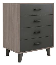 Συρταριέρα Κρεβατοκάμαρας Ξύλινη Eliot με 4 συρτάρια 60x40x80εκ. Woodwell