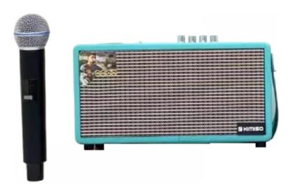 Σύστημα Karaoke με Ασύρματo Μικρόφωνo QS-4511A σε Μπλε Χρώμα - Tradesor