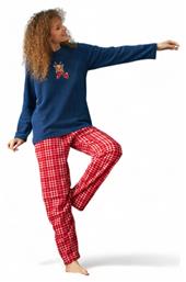 Χειμερινό Fleece Γυναικείο Νυχτικό Μπλε Siyah Inci