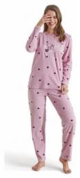 Χειμερινό Fleece Γυναικείο Νυχτικό Ροζ Bear Siyah Inci