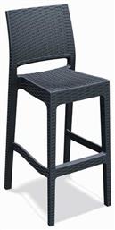 Σκαμπό Μπαρ Εξωτερικού Χώρου Rattan Jamaica Dark Grey 40x51x108εκ. Siesta Exclusive