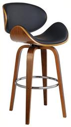Σκαμπό Μπαρ Gomez Καρυδί / Μαύρο 54x53x107εκ. Woodwell