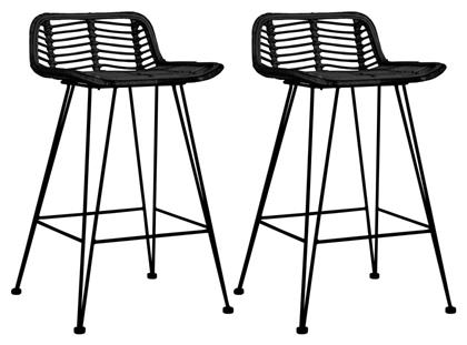 Σκαμπό Μπαρ Εξωτερικού Χώρου Rattan 2τμχ 46x48x79cm - vidaXL
