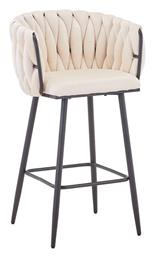 Σκαμπό Μπαρ Vivian Μπεζ Βελούδο 57x50x100εκ. Pakketo