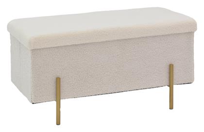 Σκαμπό Σαλονιού με Αποθηκευτικό Χώρο Ziwel Λευκό-χρυσό 80x40x40εκ. Pakketo