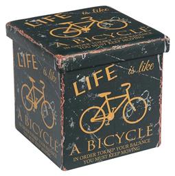 Σκαμπό Σαλονιού με Αποθηκευτικό Χώρο Orion Deco Bike 38x38x38εκ. Woodwell