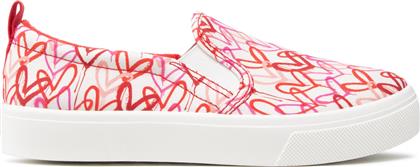 Skechers Poppy Πάνινα Γυναικεία Slip-On White / Red / Pink από το MybrandShoes