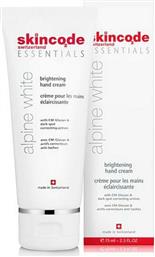 Skincode Essentials Alpine White Brightening Ενυδατική Κρέμα Χεριών για Πανάδες 75ml