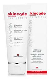 Essentials Alpine White Brightening Ενυδατική Κρέμα Χεριών για Πανάδες 75ml Skincode