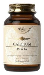Calcium, Vitamin D3 & K2 60 ταμπλέτες Sky Premium Life