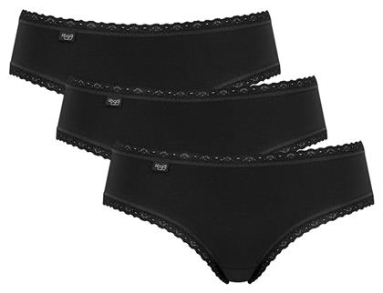 24/7 Hipster Βαμβακερά Γυναικεία Slip 3Pack με Δαντέλα Μαύρα Sloggi από το Plus4u