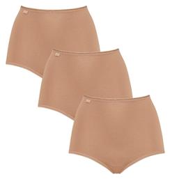 24/7 Maxi Βαμβακερά Ψηλόμεσα Γυναικεία Boxer 3Pack Μπεζ Sloggi