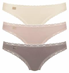24/7 Weekend H Tanga Βαμβακερά Γυναικεία Slip 3Pack με Δαντέλα Beige/Puro Sloggi από το Plus4u