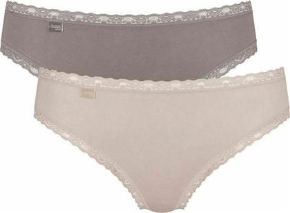 Sloggi 24/7 Weekend Tai Βαμβακερά Γυναικεία Brazil 2Pack με Δαντέλα Beige/Puro από το Plus4u