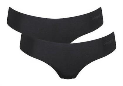 Microfibre H Hipstring Γυναικεία String 2Pack χωρίς Ραφές Μαύρο Sloggi