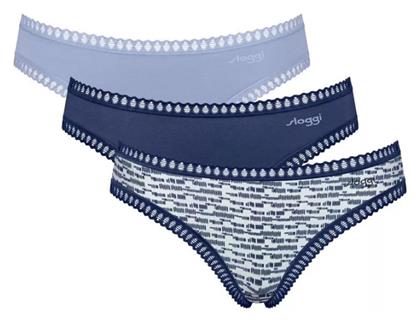 Mini Go Βαμβακερά Γυναικεία Slip 3Pack Μπλέ Sloggi