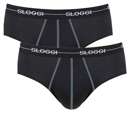 Start Midi Ανδρικά Σλιπ Μαύρα Μονόχρωμα 2Pack Sloggi