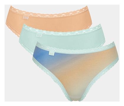 Βαμβακερά Γυναικεία Slip 3Pack με Δαντέλα Sloggi